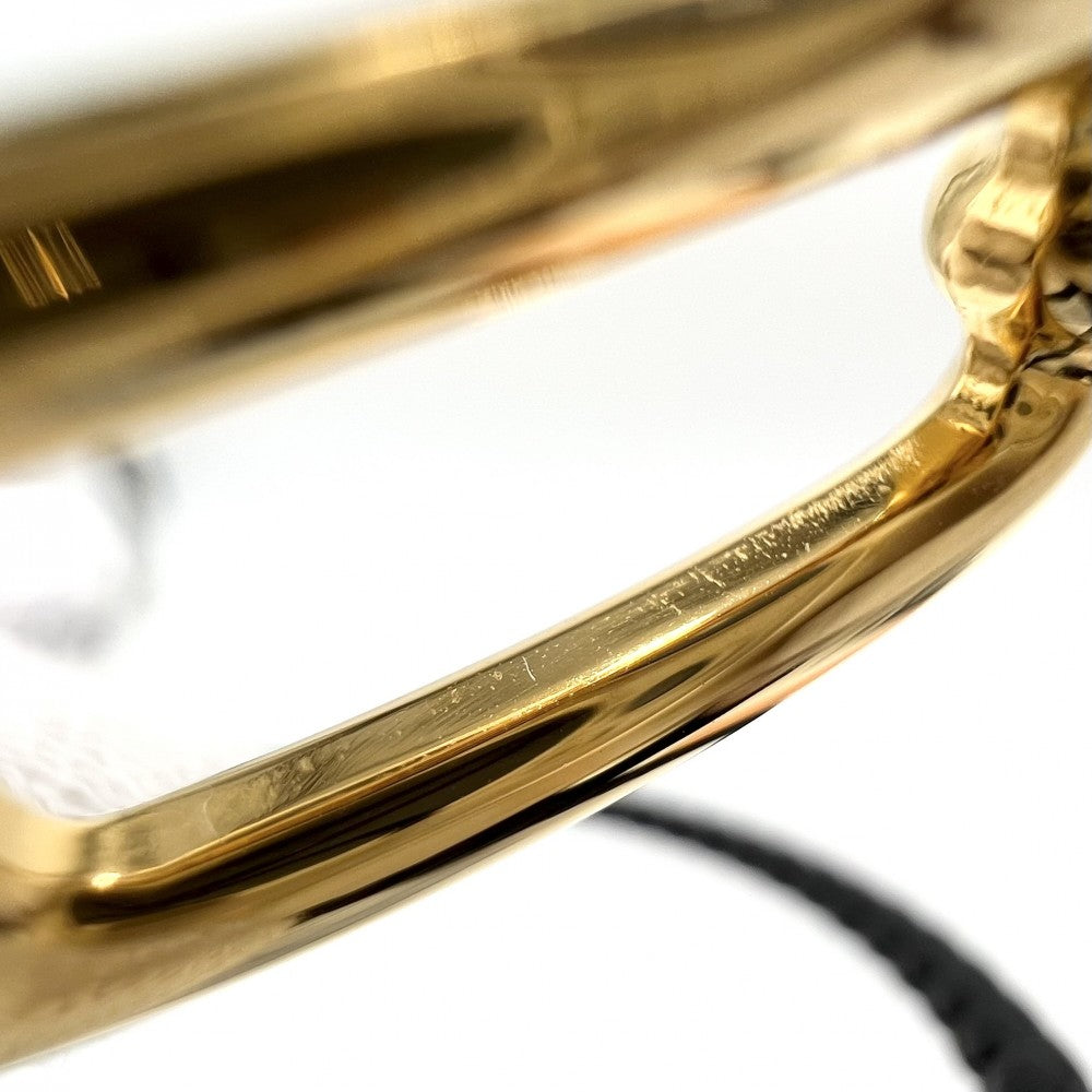 【開店SALE】 HERMES エルメス ブレスレット ルリ ドゥブルトゥール アクセサリー レザー ブラック 黒 ゴールド レディース 約10.1g【中古品】