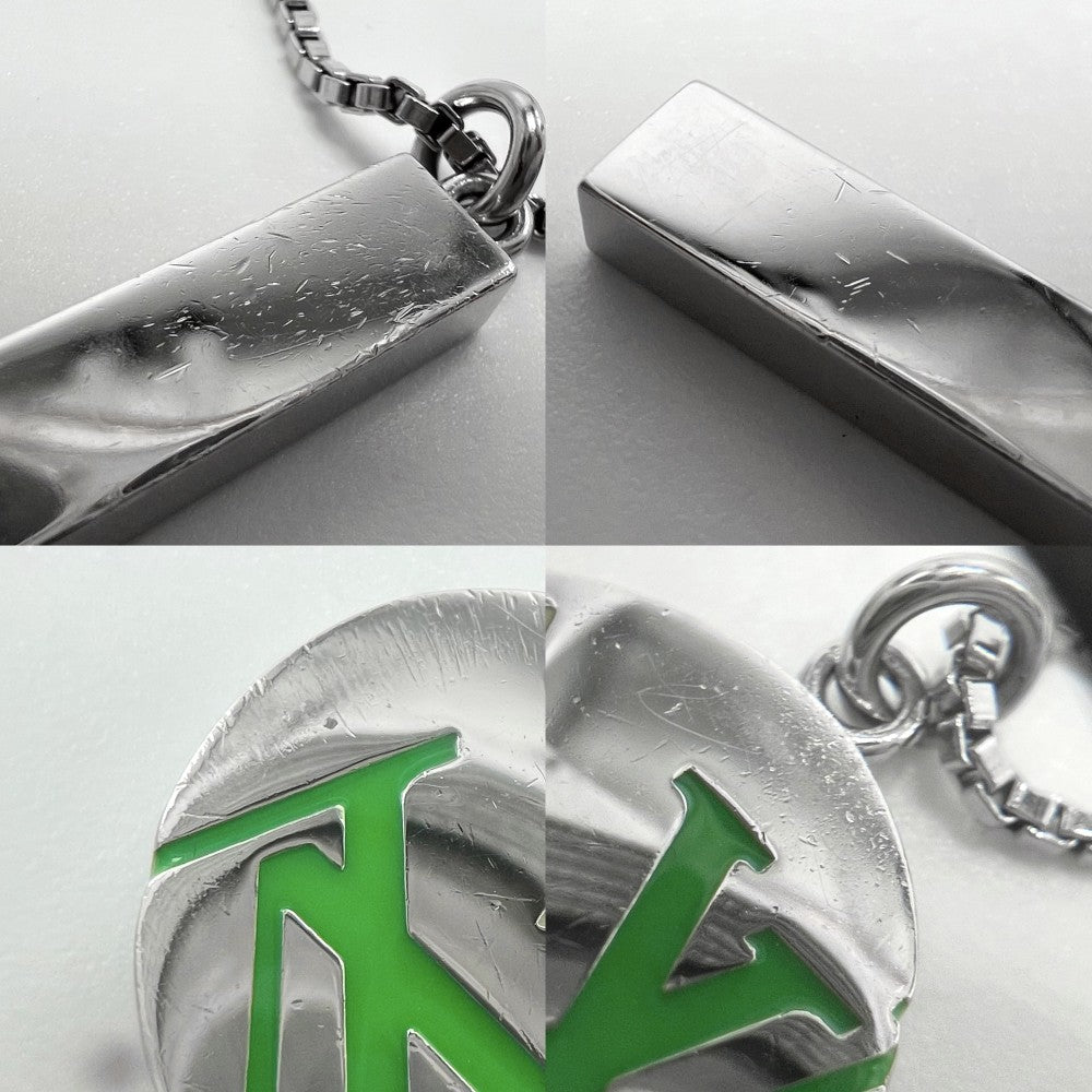 【開店SALE】 LOUIS VUITTON ルイヴィトン ネックレス モノグラムプレイ ペンダント アクセサリー ロングネックレス メタル M01185 シルバー ユニセックス 約19.2g【中古品】