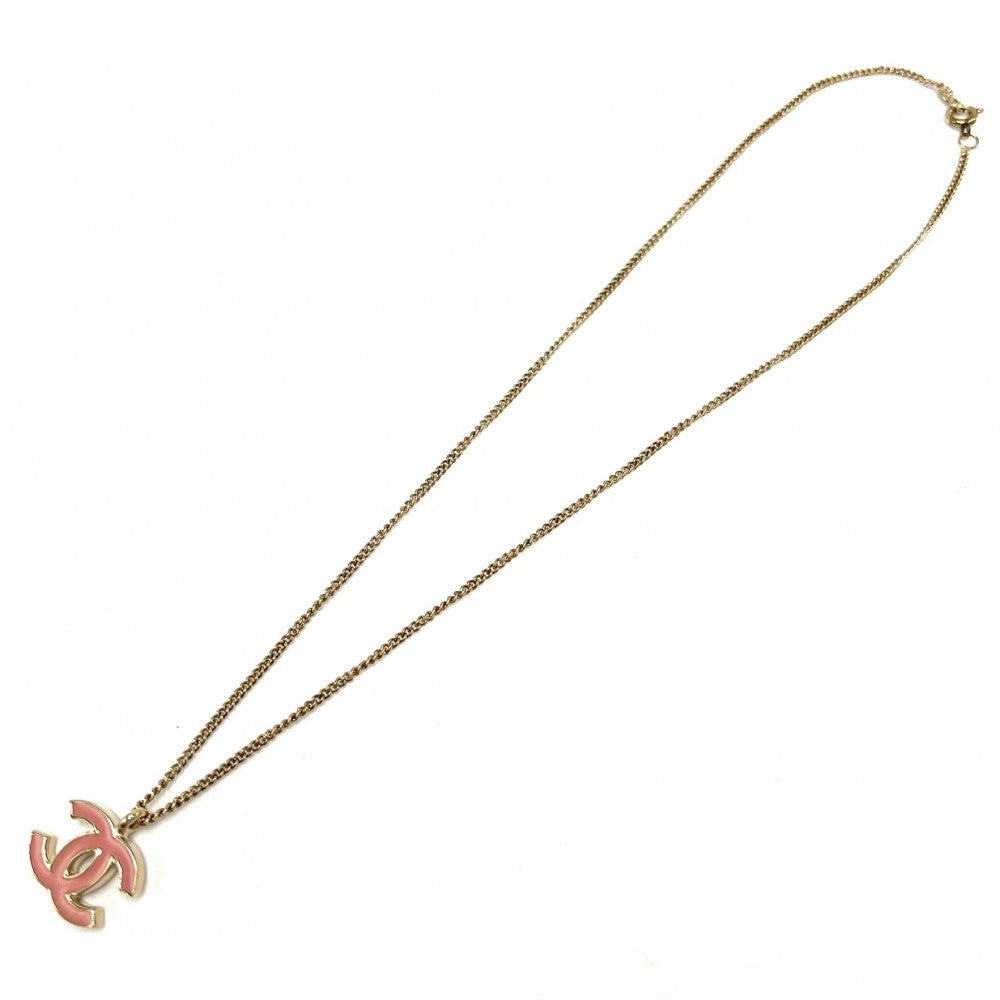【開店SALE】 CHANEL シャネル ネックレス チェーン ココマーク アクセサリー GP 01A ゴールド ピンク レディース 約6.3g 2001年【中古品】