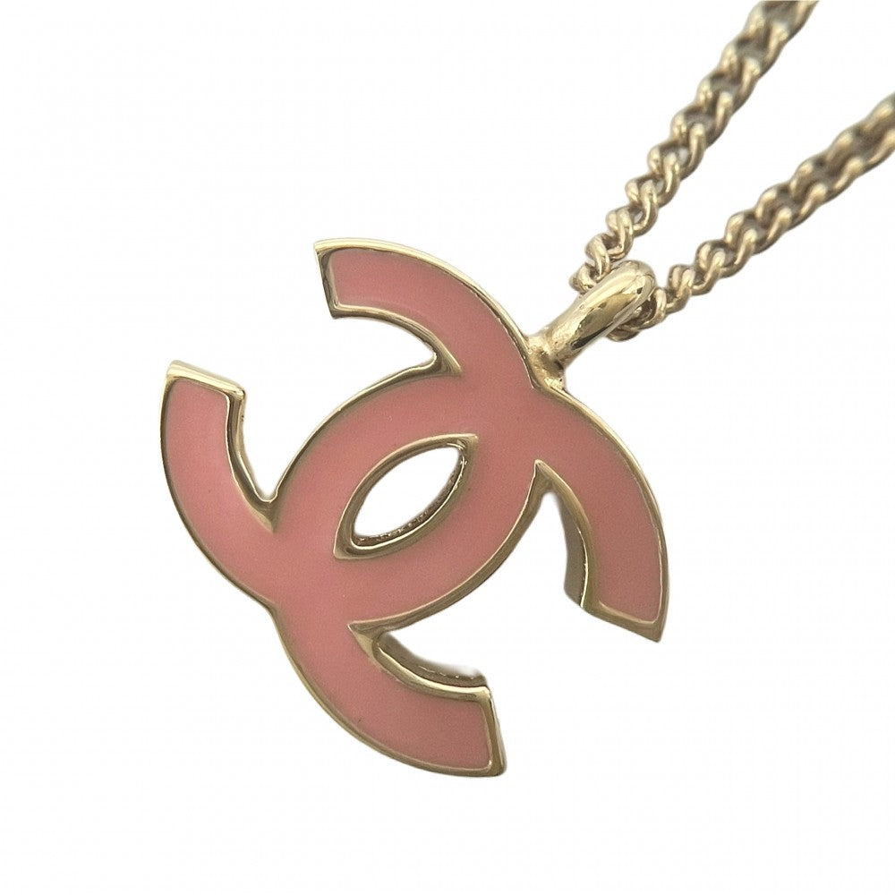 【開店SALE】 CHANEL シャネル ネックレス チェーン ココマーク アクセサリー GP 01A ゴールド ピンク レディース 約6.3g 2001年【中古品】