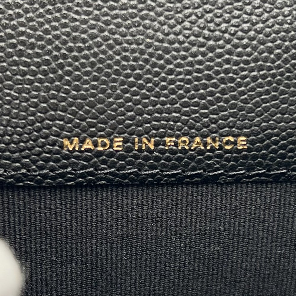 【開店SALE】 CHANEL シャネル コインケース 25SS カードケース マトラッセ ココマーク 小銭入れ 小物 AP3400 キャビアスキン ラインストーン ブラック 黒 ゴールド金具 レディース【中古品】