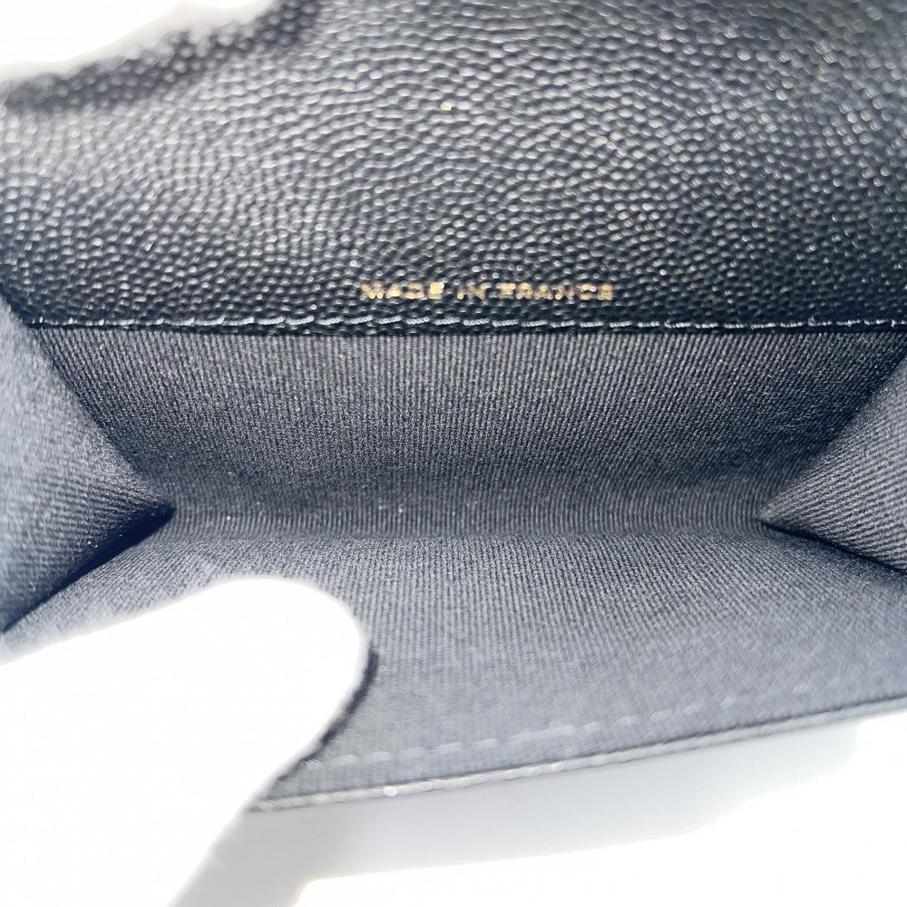 【開店SALE】 CHANEL シャネル コインケース 25SS カードケース マトラッセ ココマーク 小銭入れ 小物 AP3400 キャビアスキン ラインストーン ブラック 黒 ゴールド金具 レディース【中古品】