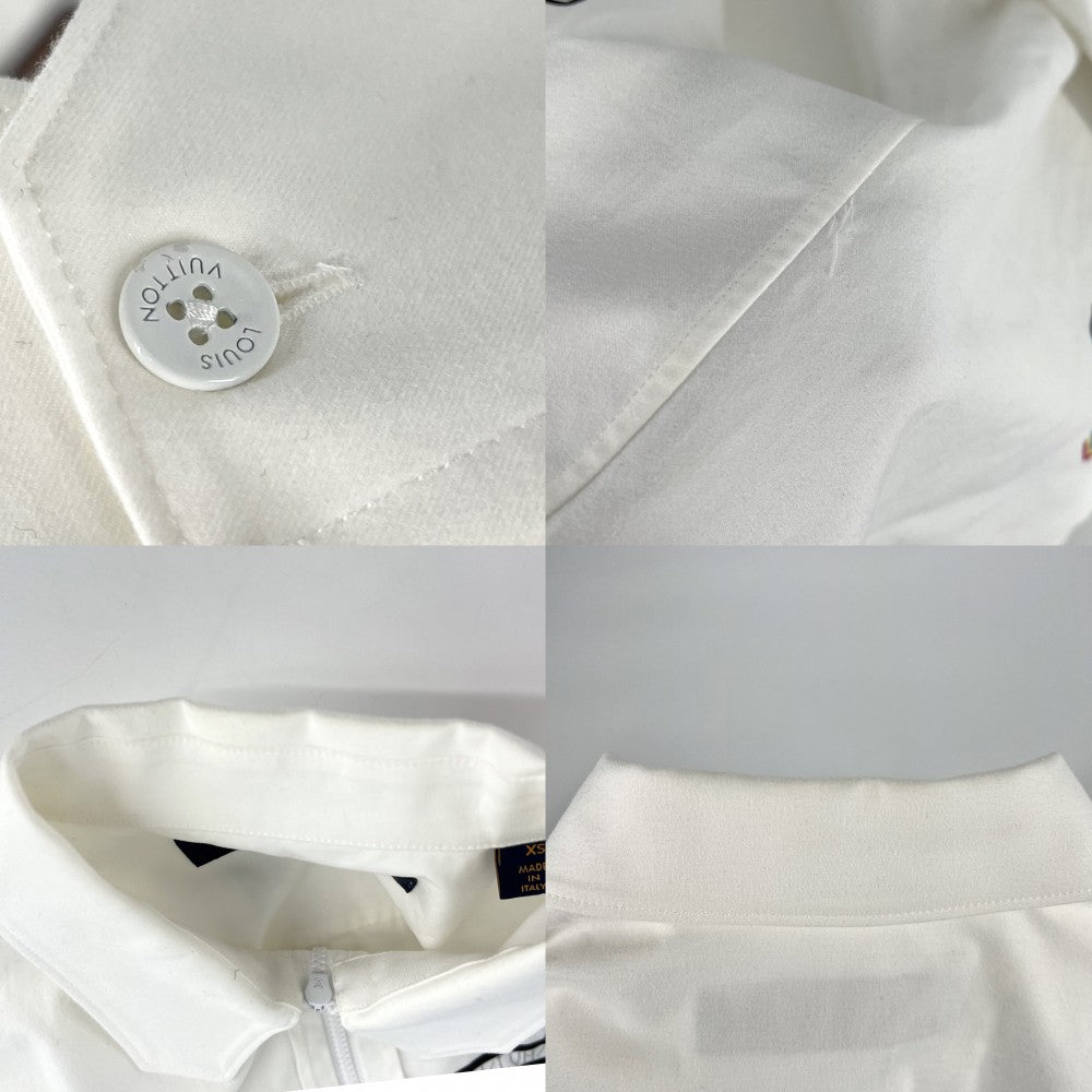 【開店SALE】 LOUIS VUITTON ルイヴィトン ジャケット テクニカルジップシャツ コットンジャケット ブルゾン 服 23SS XS ホワイト 白 マルチカラー ホワイト金具 春 秋 コットン メンズ【中古品】