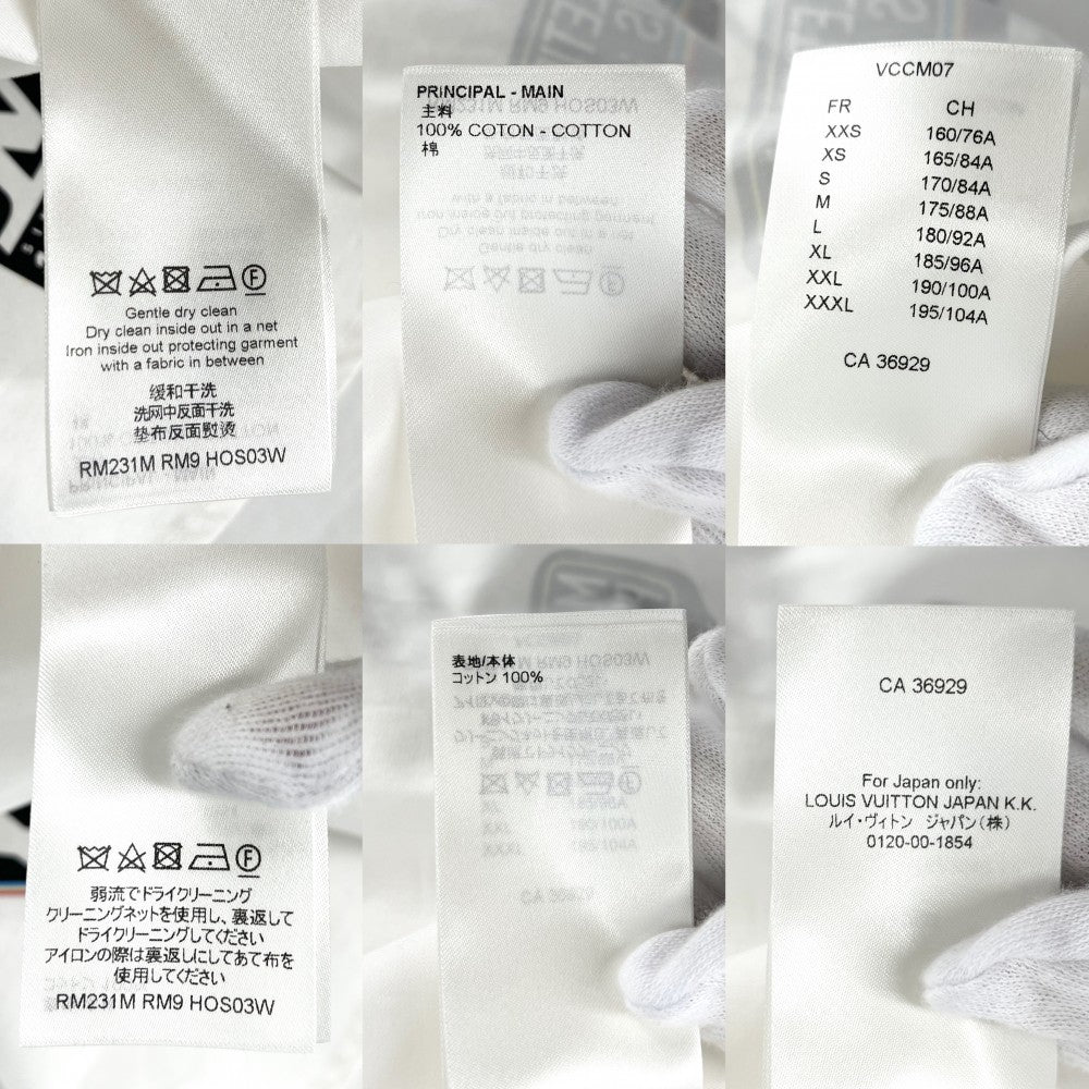 【開店SALE】 LOUIS VUITTON ルイヴィトン ジャケット テクニカルジップシャツ コットンジャケット ブルゾン 服 23SS XS ホワイト 白 マルチカラー ホワイト金具 春 秋 コットン メンズ【中古品】