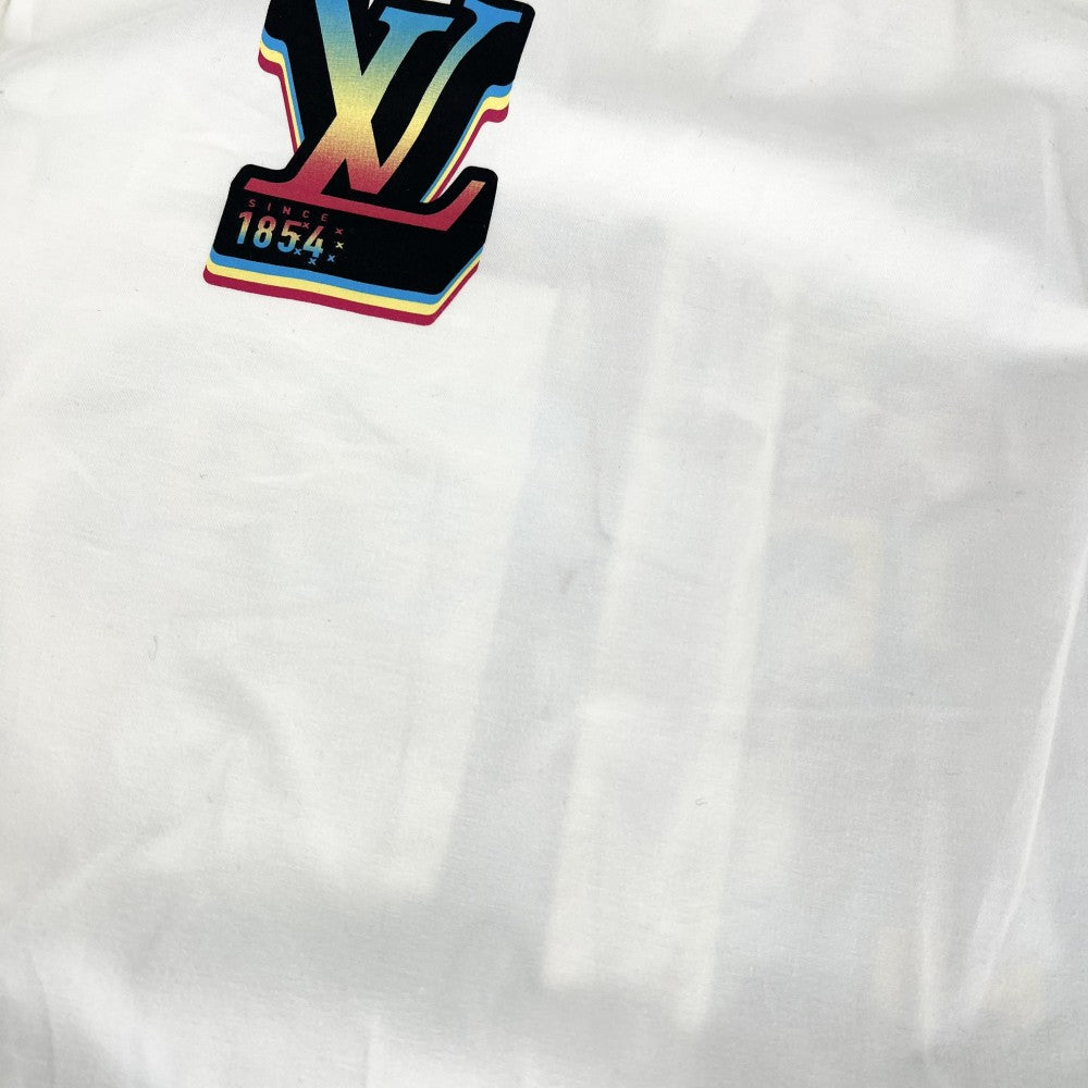 【開店SALE】 LOUIS VUITTON ルイヴィトン ジャケット テクニカルジップシャツ コットンジャケット ブルゾン 服 23SS XS ホワイト 白 マルチカラー ホワイト金具 春 秋 コットン メンズ【中古品】