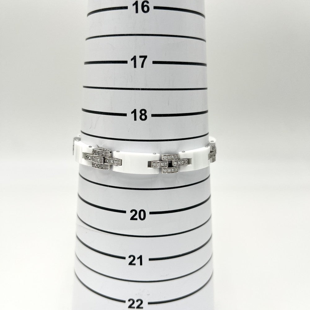 CARTIER カルティエ バングル マイヨンパンテール ジュエリー アクセサリー Au750 18金WG メンズ レディース ブレスレット K18ホワイトゴールド セラミック ダイヤモンド ユニセックス 約38.5g【中古品】