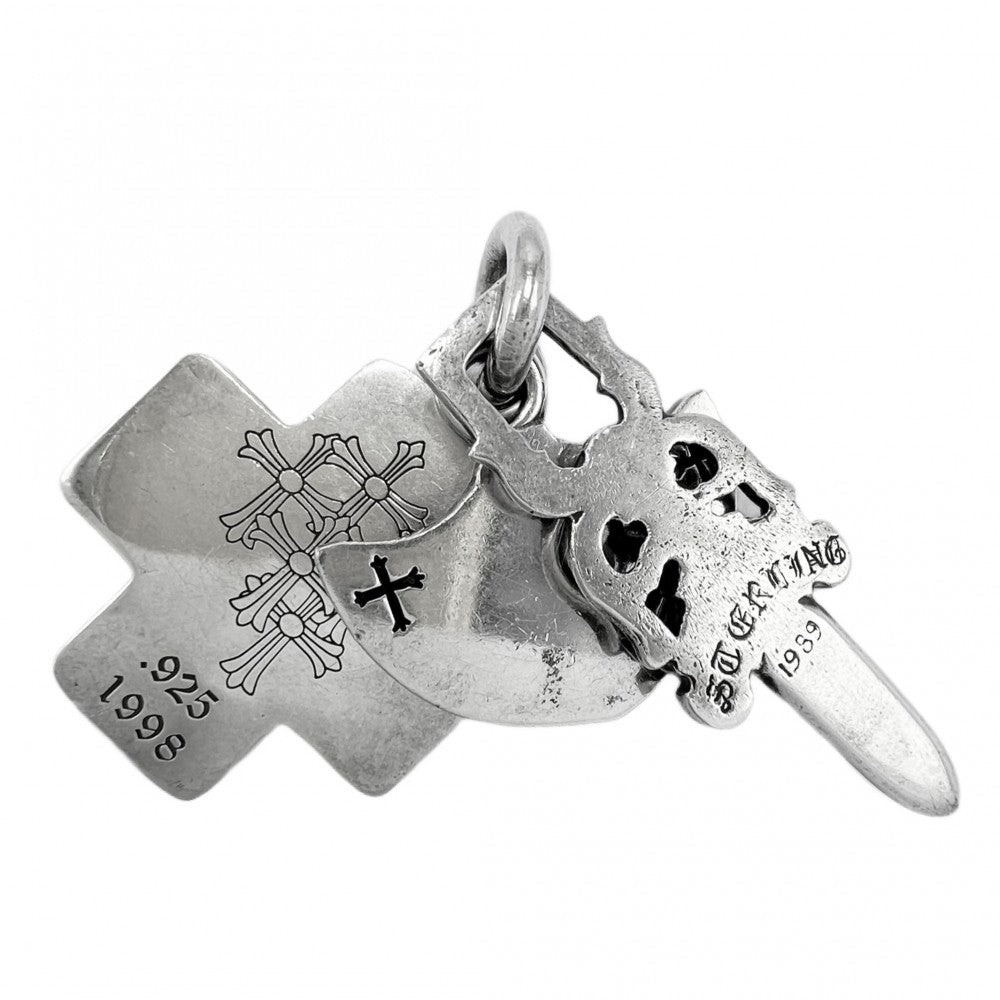 【開店SALE】 CHROME HEARTS クロムハーツ ペンダントトップ ダガー スリートリンケッツ ジュエリー アクセサリー シルバー925 メンズ 約23.8g【中古品】