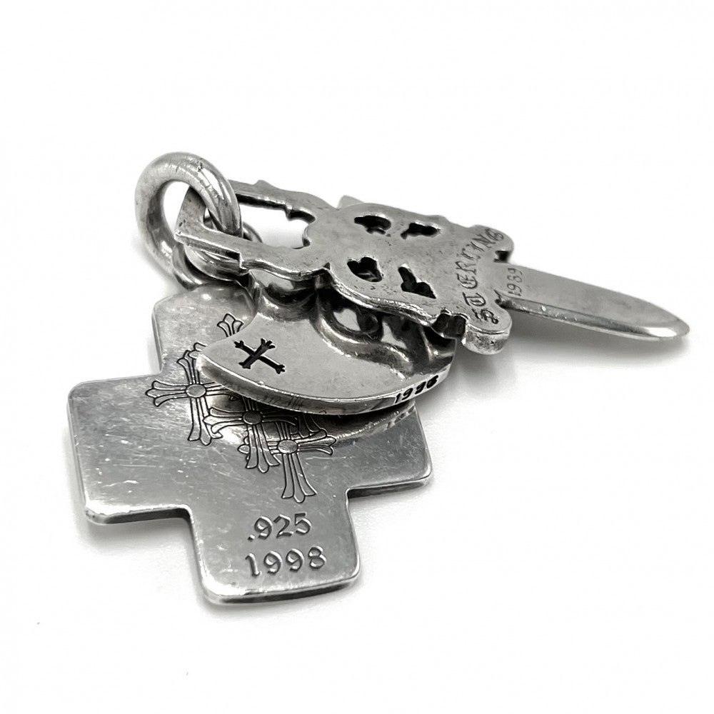 【開店SALE】 CHROME HEARTS クロムハーツ ペンダントトップ ダガー スリートリンケッツ ジュエリー アクセサリー シルバー925 メンズ 約23.8g【中古品】