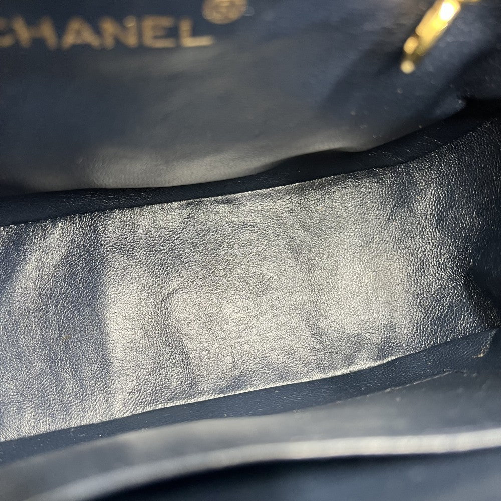 CHANEL シャネル ショルダーバッグ かごバッグ チェーンショルダー ココマーク ターンロック ストロー デニム ブラウン 茶 インディゴ ゴールド金具 レディース【中古品】