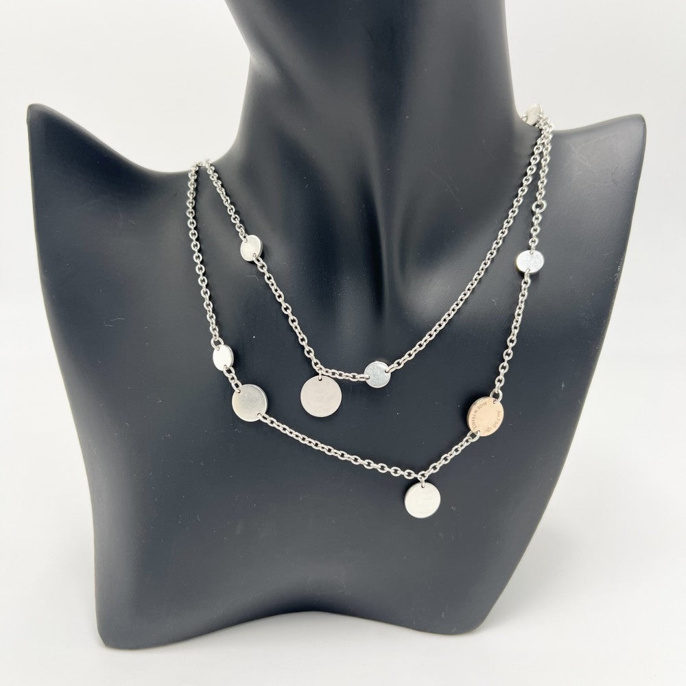 HERMES エルメス ネックレス セリエ コンフェッティセリエ アクセサリー ロングネックレス ジュエリー 18金 Au750 シルバー925 K18ゴールド シルバー ゴールド レディース 約24.2g【中古品】
