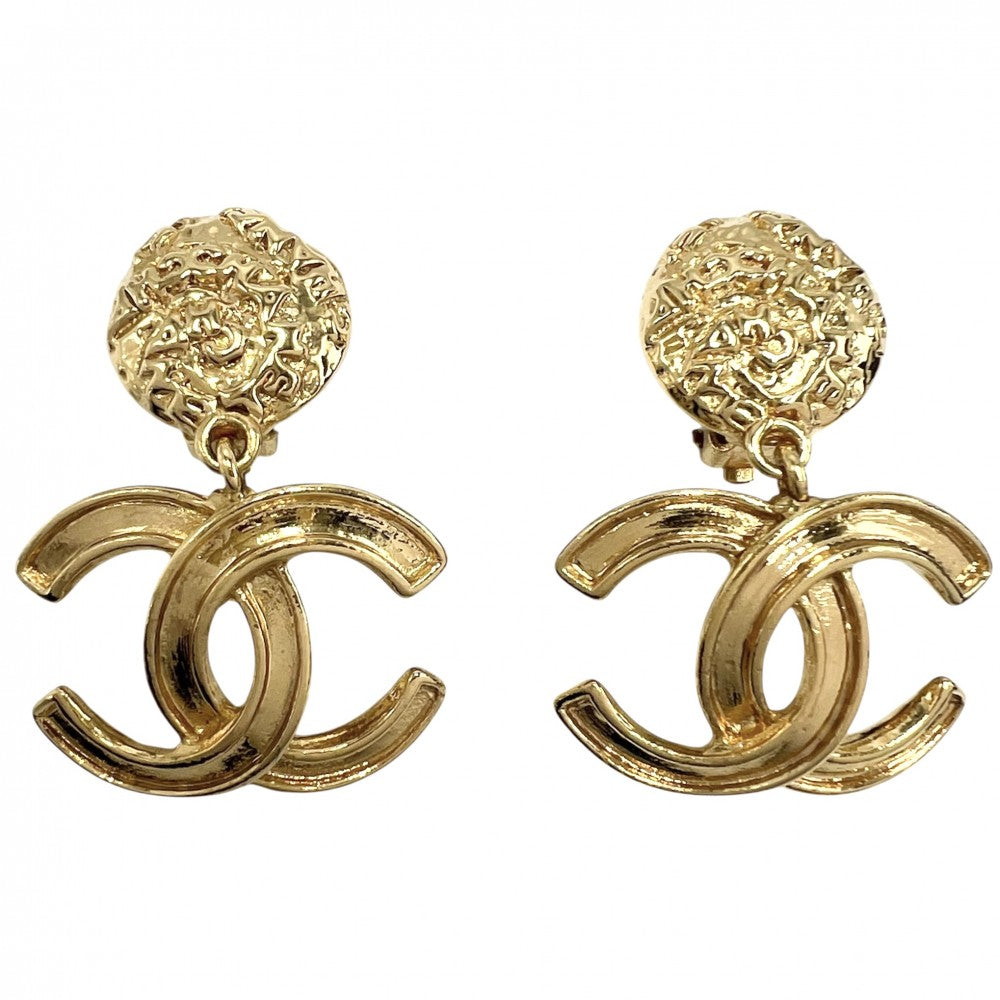 【開店SALE】 CHANEL シャネル イヤリング ココマーク アクセサリー スイング ヴィンテージ GP 95A ゴールド レディース 約13.4g 1995年【中古品】