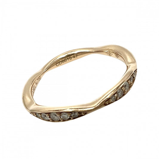 【開店SALE】 CHANEL シャネル 指輪 カメリアコレクション ハーフエタニティ リング アクセサリー Au750 K18PG 47サイズ K18ピンクゴールド ダイヤモンド0.08ct 約7号 J10836 レディース 約2.0g【中古品】