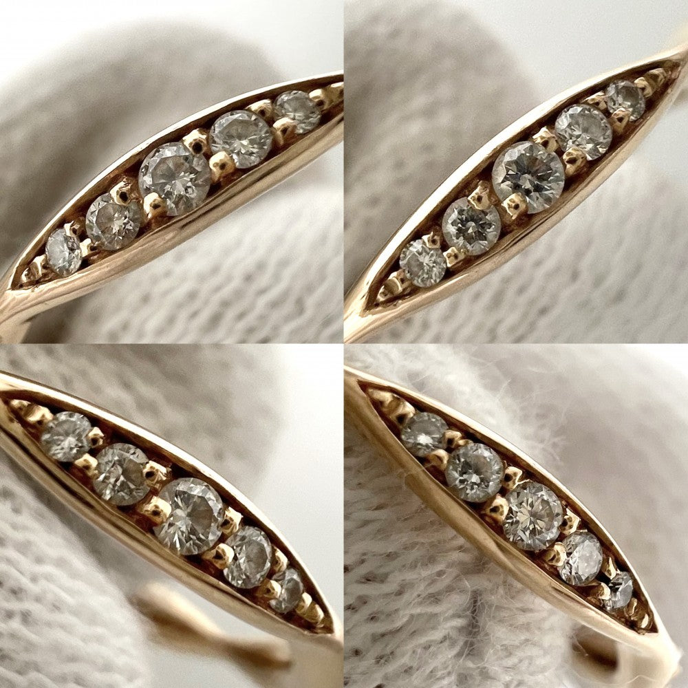 CHANEL シャネル 指輪 カメリアコレクション ハーフエタニティ リング アクセサリー Au750 K18PG 47サイズ K18ピンクゴールド ダイヤモンド0.08ct 約7号 J10836 レディース 約2.0g【中古品】
