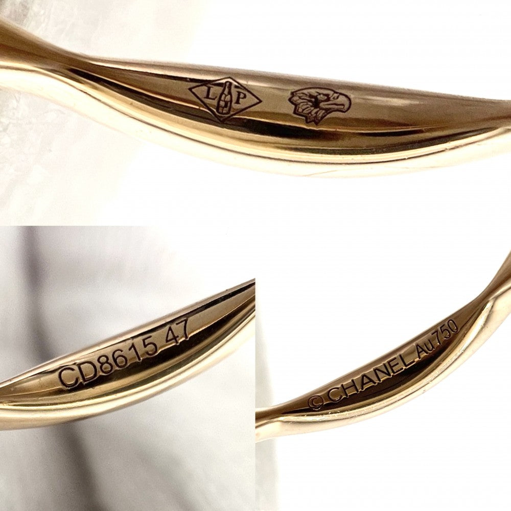 CHANEL シャネル 指輪 カメリアコレクション ハーフエタニティ リング アクセサリー Au750 K18PG 47サイズ K18ピンクゴールド ダイヤモンド0.08ct 約7号 J10836 レディース 約2.0g【中古品】