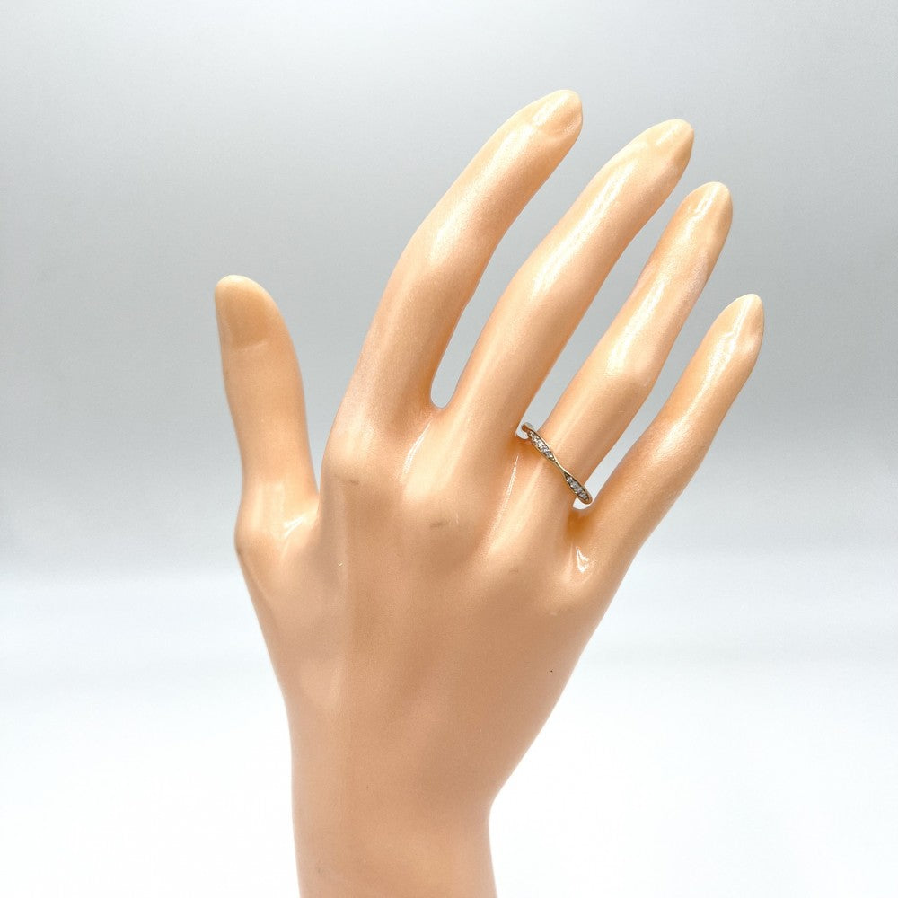 CHANEL シャネル 指輪 カメリアコレクション ハーフエタニティ リング アクセサリー Au750 K18PG 47サイズ K18ピンクゴールド ダイヤモンド0.08ct 約7号 J10836 レディース 約2.0g【中古品】
