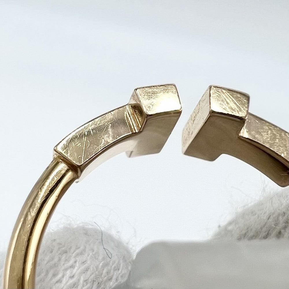 TIFFANY&Co. ティファニー 指輪 ティファニーT Tワイヤーリング ジュエリー アクセサリー 18金YG Au750 K18イエローゴールド ダイヤモンド0.13ct 約11.5号 レディース 約2.5g【中古品】