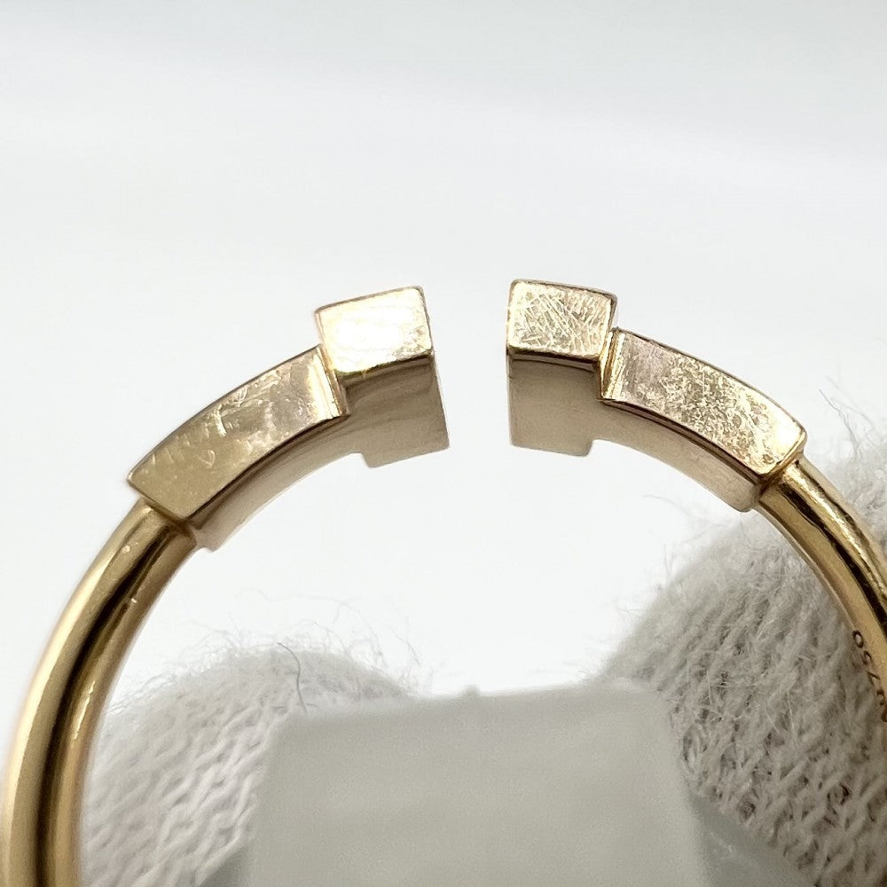 TIFFANY&Co. ティファニー 指輪 ティファニーT Tワイヤーリング ジュエリー アクセサリー 18金YG Au750 K18イエローゴールド ダイヤモンド0.13ct 約11.5号 レディース 約2.5g【中古品】