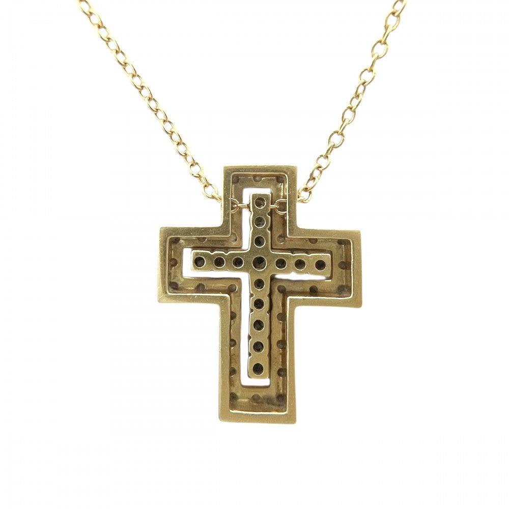 Damiani ダミアーニ ネックレス ベルエポック クロスモチーフ アクセサリー Bell Epoque XXS ジュエリー 18金YG K18イエローゴールド ダイヤモンド 20083571 レディース 約4.4g【中古品】