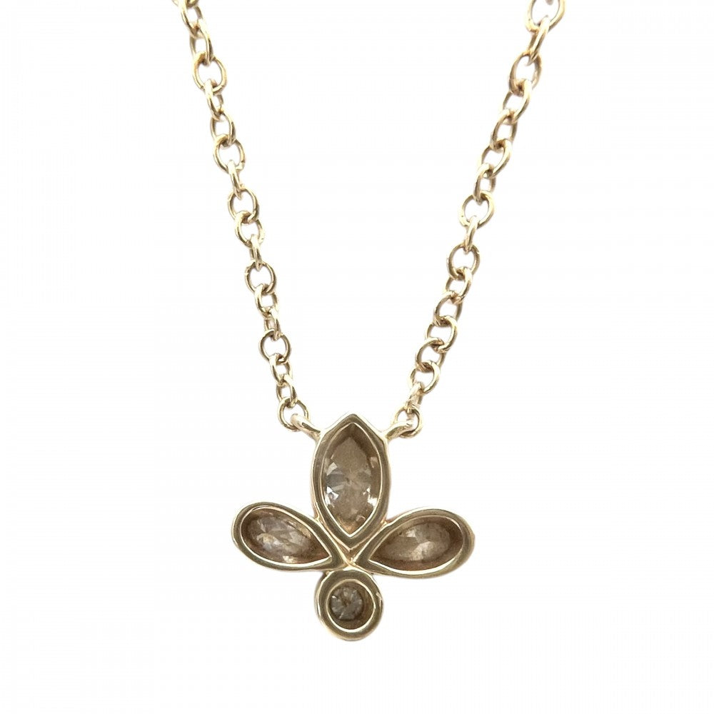 【開店SALE】 TIFFANY&Co. ティファニー ネックレス フルールドリス ジュエリー アクセサリー 18金YG Au750 K18イエローゴールド ダイヤモンド レディース 約1.8g【中古品】
