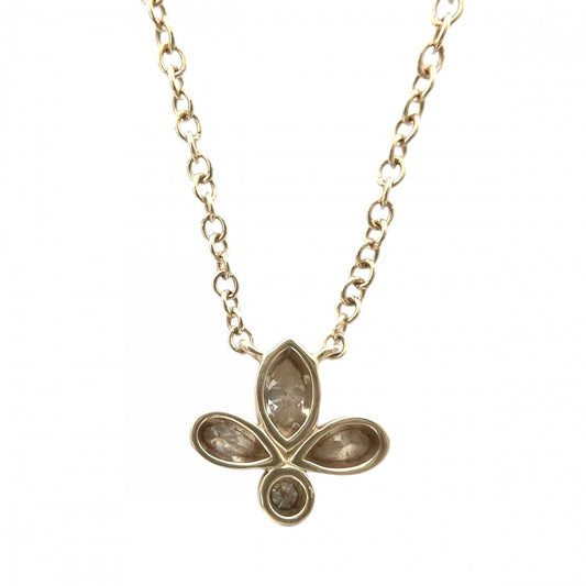 【開店SALE】 TIFFANY&Co. ティファニー ネックレス フルールドリス ジュエリー アクセサリー 18金YG Au750 K18イエローゴールド ダイヤモンド レディース 約1.8g【中古品】