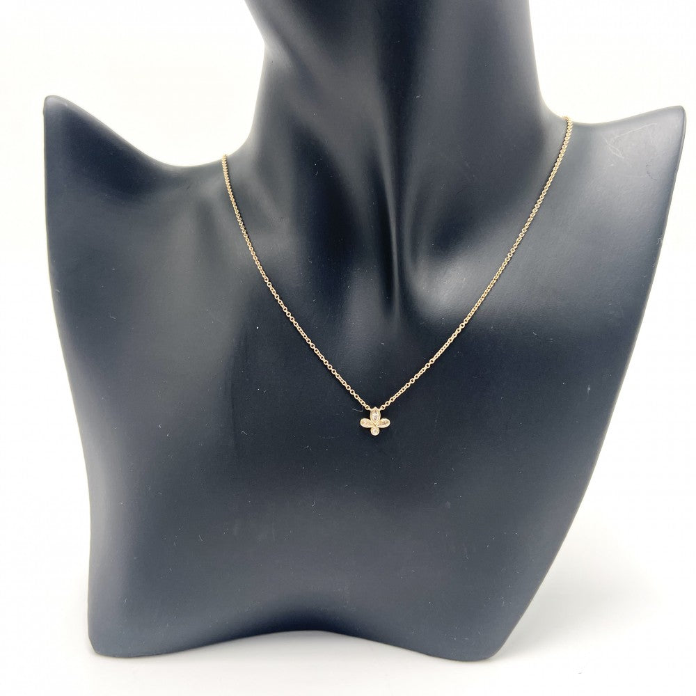 【開店SALE】 TIFFANY&Co. ティファニー ネックレス フルールドリス ジュエリー アクセサリー 18金YG Au750 K18イエローゴールド ダイヤモンド レディース 約1.8g【中古品】