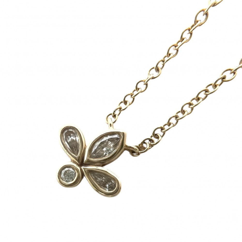 【開店SALE】 TIFFANY&Co. ティファニー ネックレス フルールドリス ジュエリー アクセサリー 18金YG Au750 K18イエローゴールド ダイヤモンド レディース 約1.8g【中古品】
