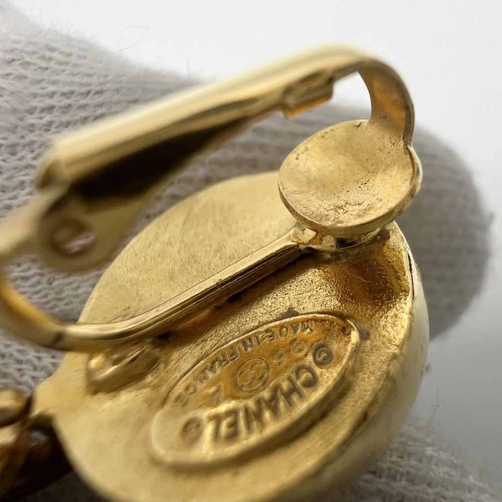 【開店SALE】 CHANEL シャネル イヤリング ココマーク ヴィンテージ アクセサリー スイング GP カラーストーン 95A ゴールド グリーン 緑 レディース 約35.8g 1995年【中古品】