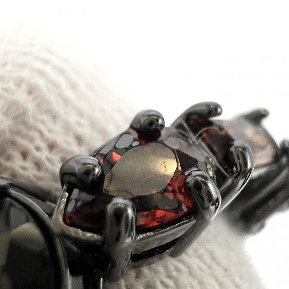 LOUIS VUITTON ルイヴィトン 指輪 LVライト アクセサリー リング 小物 Mサイズ ラインストーン 約19号 M1202L ブラック 黒 オレンジ メンズ 約8.0g【中古品】