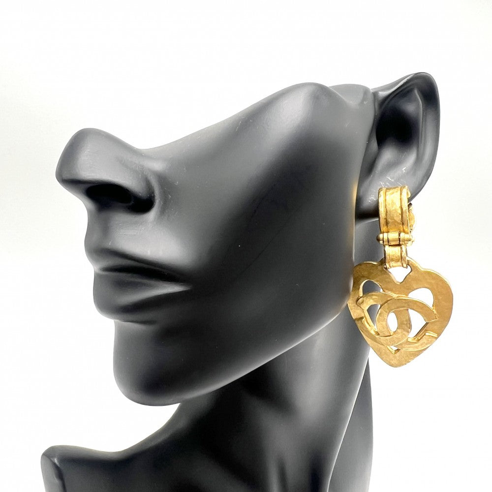 CHANEL シャネル イヤリング ヴィンテージ アクセサリー ココマーク ココ ハート GP 95P ゴールド レディース 約26.8g 1995年【中古品】
