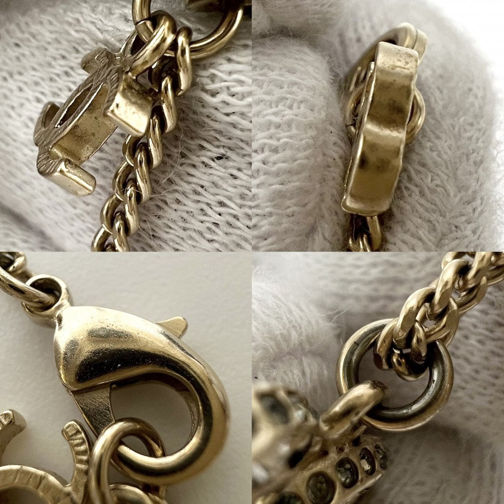 【開店SALE】 CHANEL シャネル ネックレス ココマーク ココ ゴールド ペンダント アクセサリー GP ラインストーン A15V レディース 約9.9g 2015年【中古品】