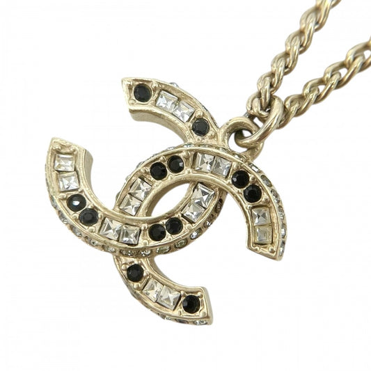 【開店SALE】 CHANEL シャネル ネックレス ココマーク ココ ゴールド ペンダント アクセサリー GP ラインストーン A15V レディース 約9.9g 2015年【中古品】