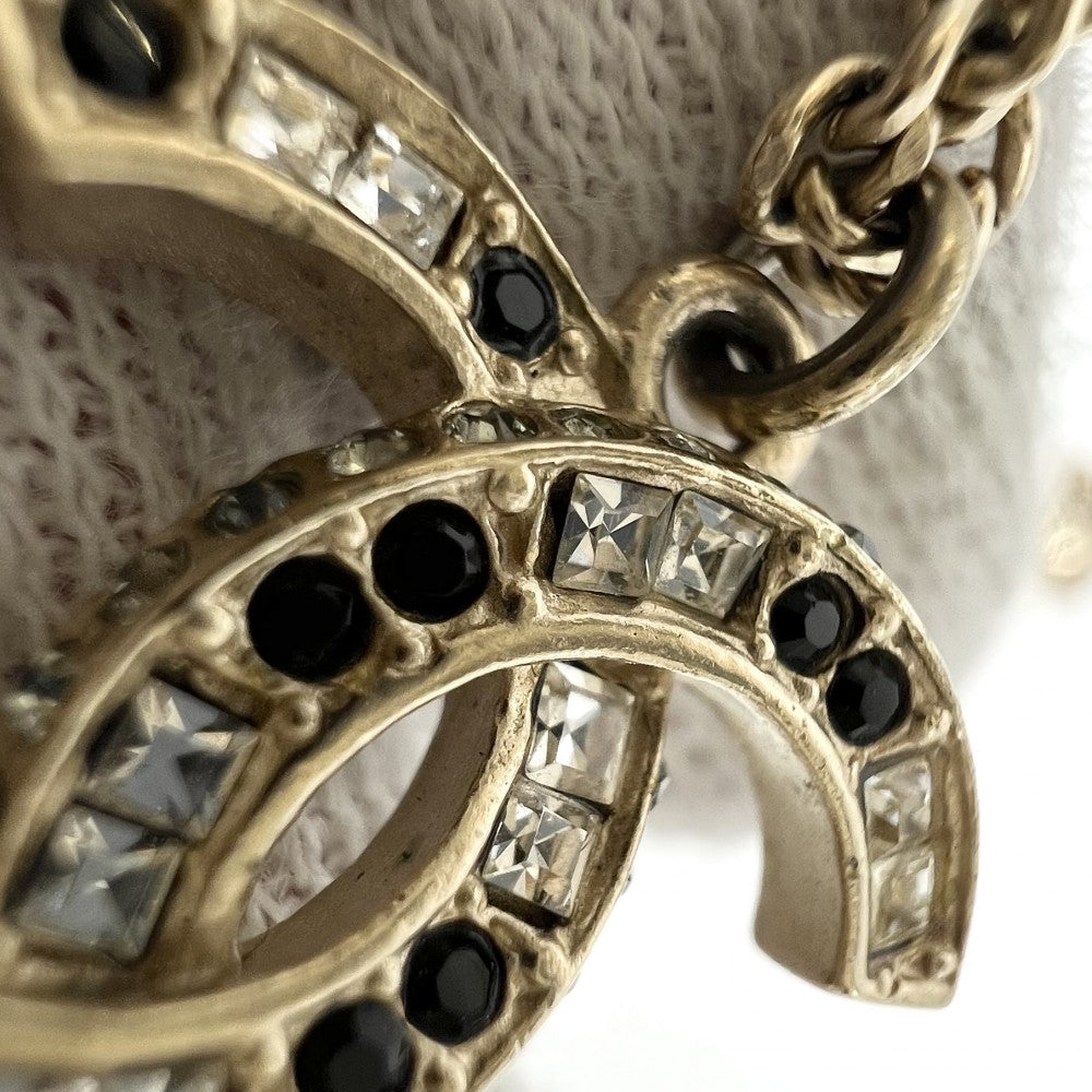 【開店SALE】 CHANEL シャネル ネックレス ココマーク ココ ゴールド ペンダント アクセサリー GP ラインストーン A15V レディース 約9.9g 2015年【中古品】
