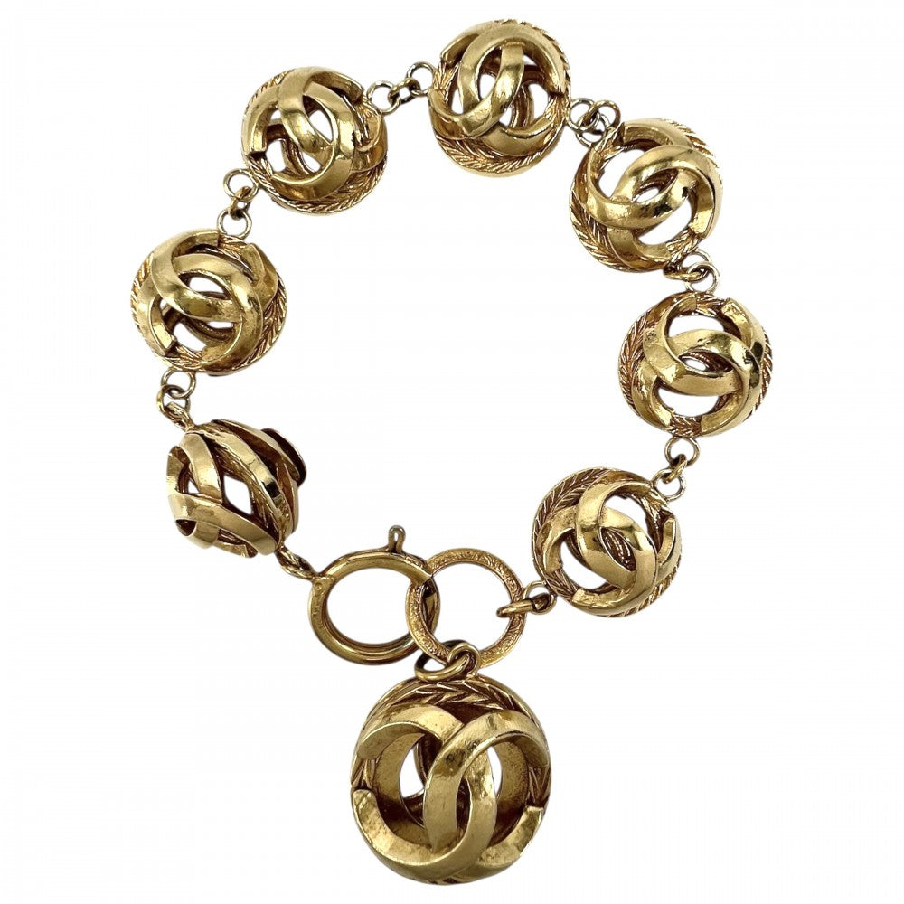 CHANEL シャネル ブレスレット ココマーク ココ サークル ヴィンテージ アクセサリー GP レディース 約53.9g【中古品】