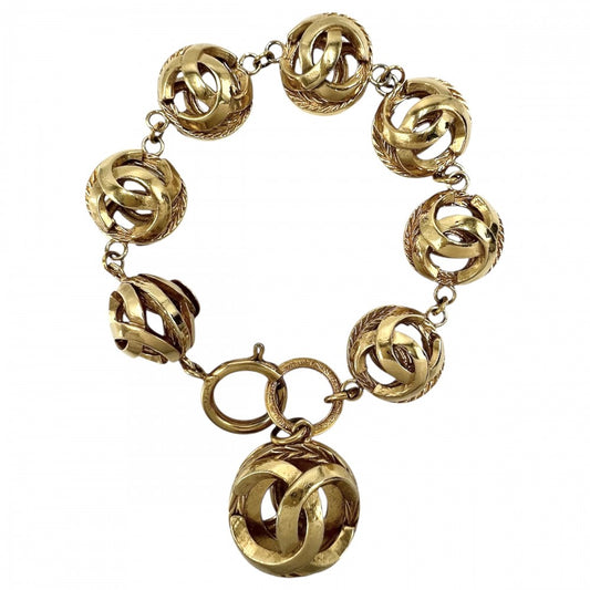 CHANEL シャネル ブレスレット ココマーク ココ サークル ヴィンテージ アクセサリー GP レディース 約53.9g【中古品】