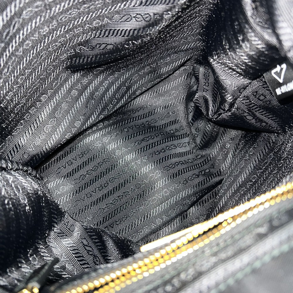 PRADA プラダ ハンドバッグ マリナースモール バケットバッグ Re-Nylon メンズ レディース 1BE082 ナイロン ブラック 黒 シルバー金具 レディース【中古品】