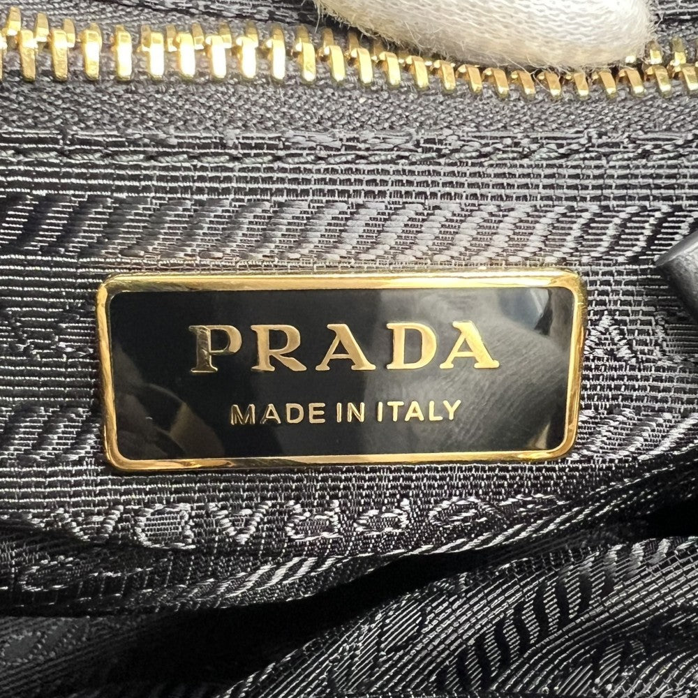 PRADA プラダ ハンドバッグ マリナースモール バケットバッグ Re-Nylon メンズ レディース 1BE082 ナイロン ブラック 黒 シルバー金具 レディース【中古品】