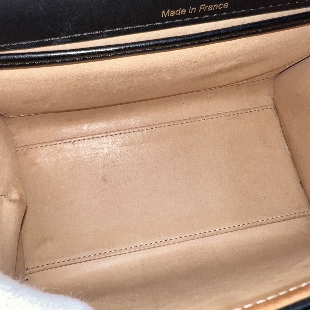 2WAY デルヴォー ブリヨンミニ ハンドバッグ ショルダーバッグ DELVAUX かばん 鞄 レザー ブラック 黒 ゴールド金具 レディース【中古品】