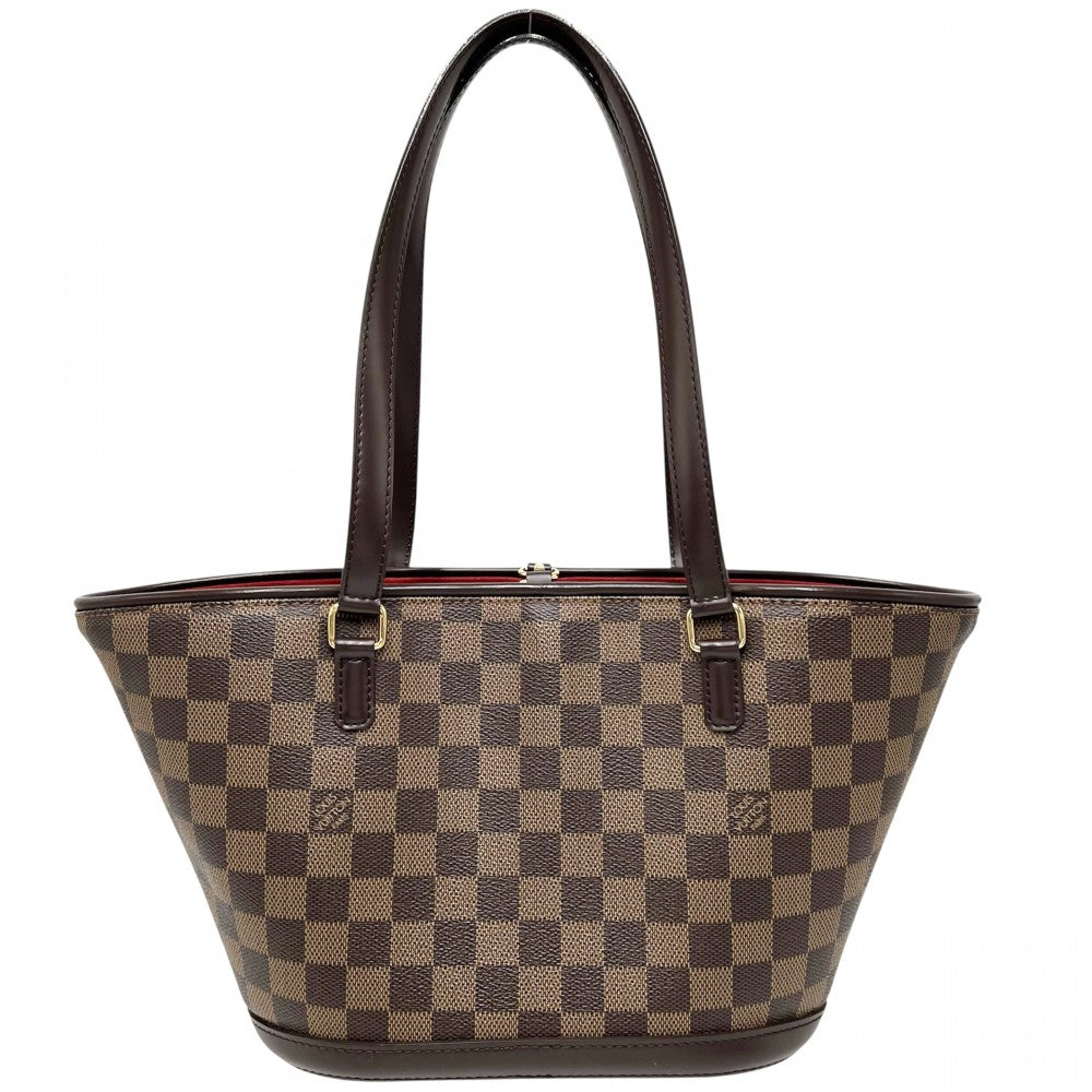 【開店SALE】 LOUIS VUITTON ルイヴィトン トートバッグ ダミエ マノスクPM ハンドバッグ 鞄 かばん N51121 ブラウン 茶 ゴールド金具 レディース【中古品】