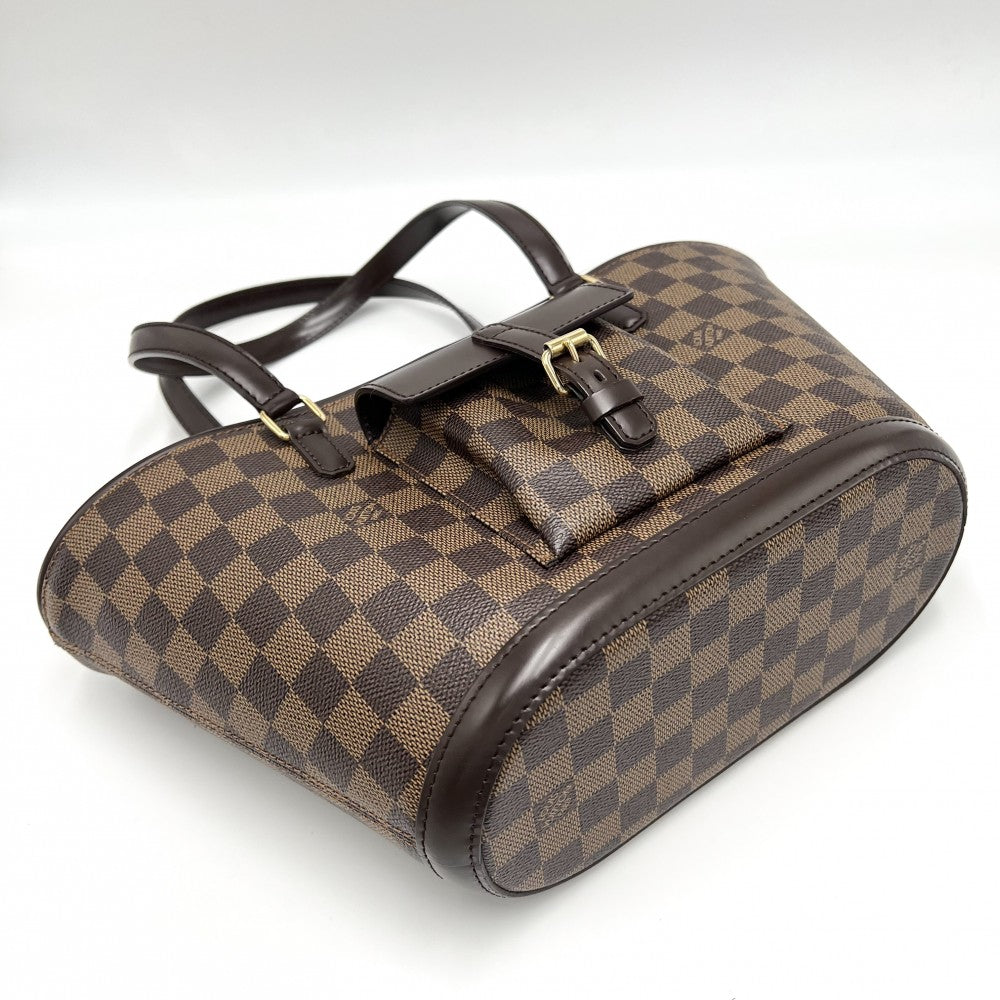 【開店SALE】 LOUIS VUITTON ルイヴィトン トートバッグ ダミエ マノスクPM ハンドバッグ 鞄 かばん N51121 ブラウン 茶 ゴールド金具 レディース【中古品】