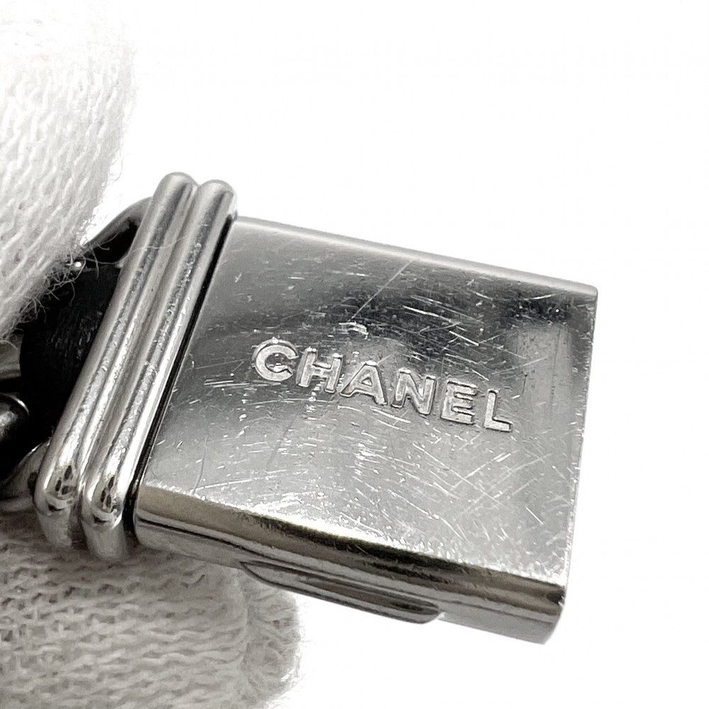【開店SALE】 CHANEL シャネル 腕時計 プルミエールL ウォッチ 電池式 黒文字盤 SS QZ クオーツ ステンレススチール レザー シルバー ブラック 黒 レディース【中古品】