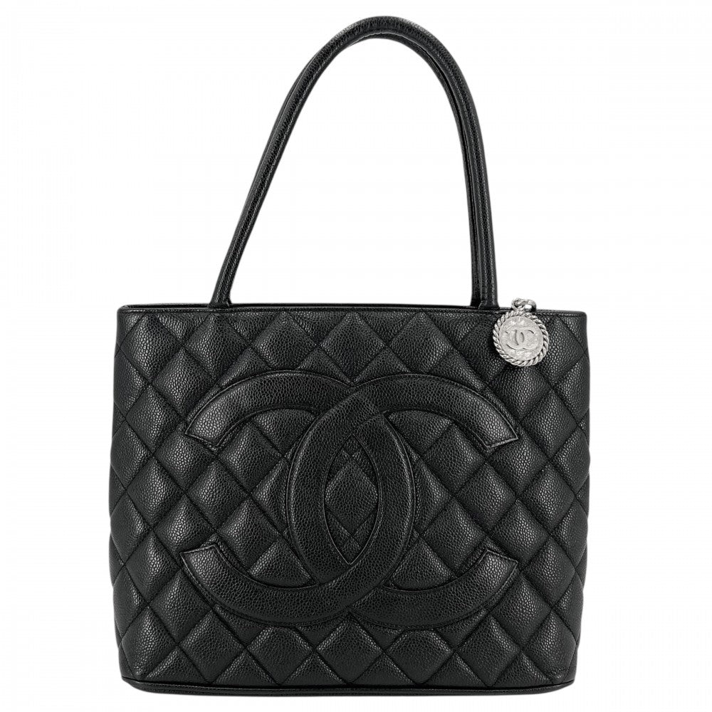 【開店SALE】 CHANEL シャネル ハンドバッグ マトラッセ 復刻トート トートバッグ ココマーク キャビアスキン ブラック 黒 シルバー金具 レディース【中古品】