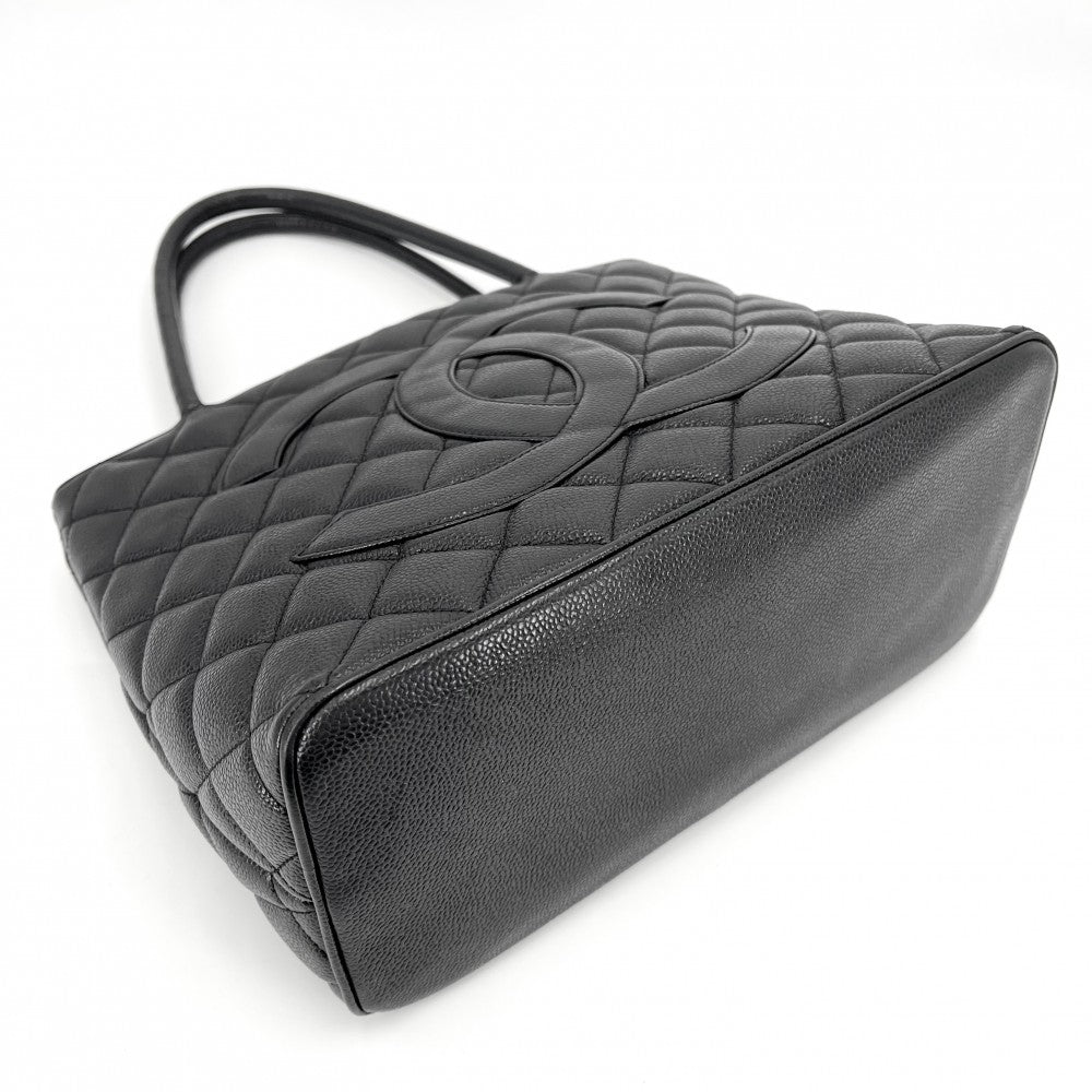 【開店SALE】 CHANEL シャネル ハンドバッグ マトラッセ 復刻トート トートバッグ ココマーク キャビアスキン ブラック 黒 シルバー金具 レディース【中古品】