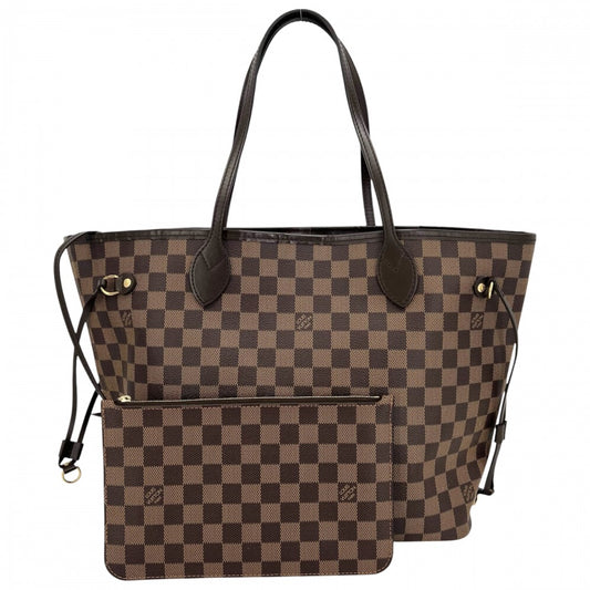 LOUIS VUITTON ルイヴィトン トートバッグ ネヴァーフルMM ハンドバッグ N40599 ダミエキャンバス ブラウン 茶 ゴールド金具 レディース【中古品】