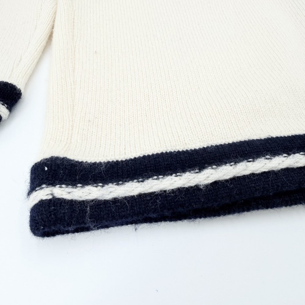 【開店SALE】 CHANEL シャネル カーディガン ニット ココマーク ココボタン ヴィンテージ アパレル 服 36 P37399K02429 ホワイト 白 ネイビー 紺 ゴールド金具 春 秋 冬 カシミヤ レディース【中古品】