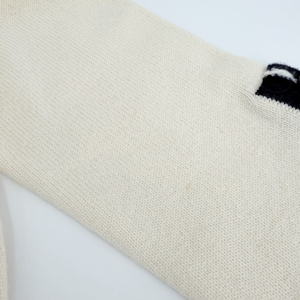 【開店SALE】 CHANEL シャネル カーディガン ニット ココマーク ココボタン ヴィンテージ アパレル 服 36 P37399K02429 ホワイト 白 ネイビー 紺 ゴールド金具 春 秋 冬 カシミヤ レディース【中古品】
