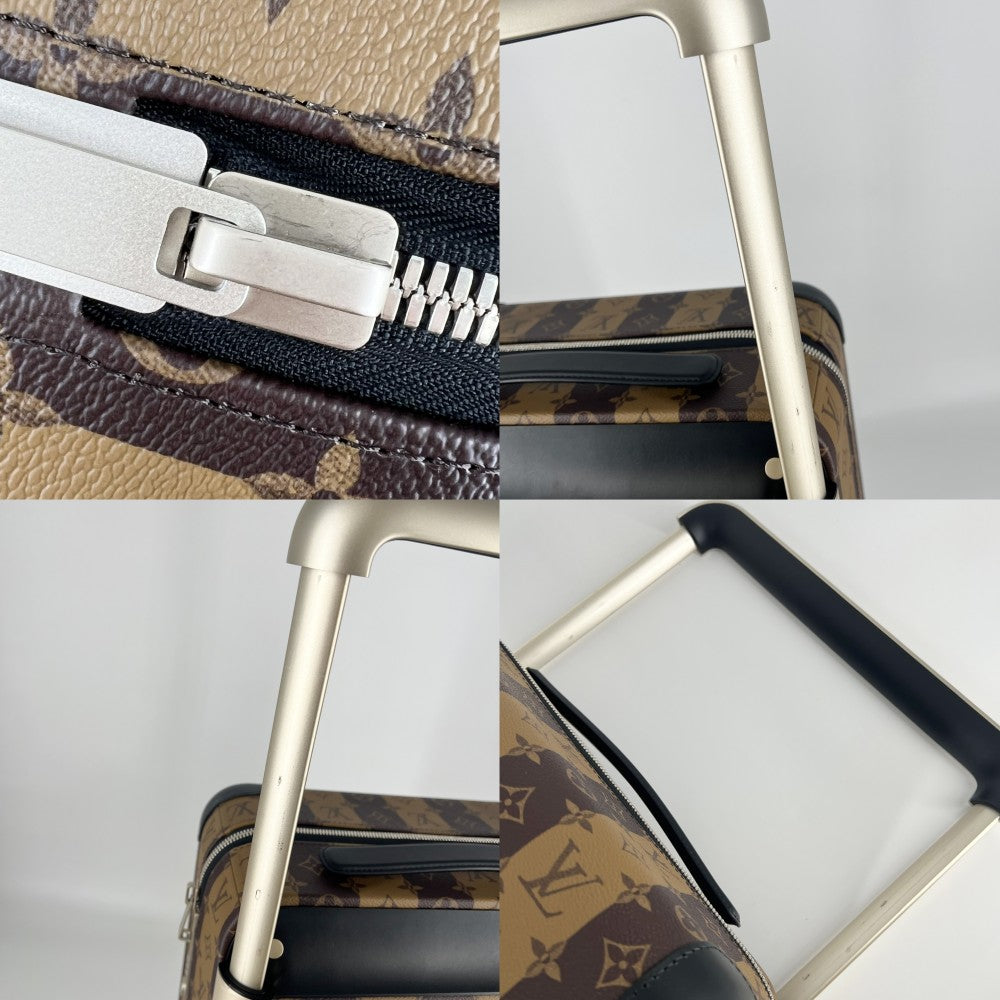 LOUIS VUITTON ルイヴィトン キャリーバッグ モノグラムリバース ホライゾン NIGOコラボ スーツケース トラベルバッグ キャリーケース ブラウン 茶 シルバー金具 ユニセックス【中古品】