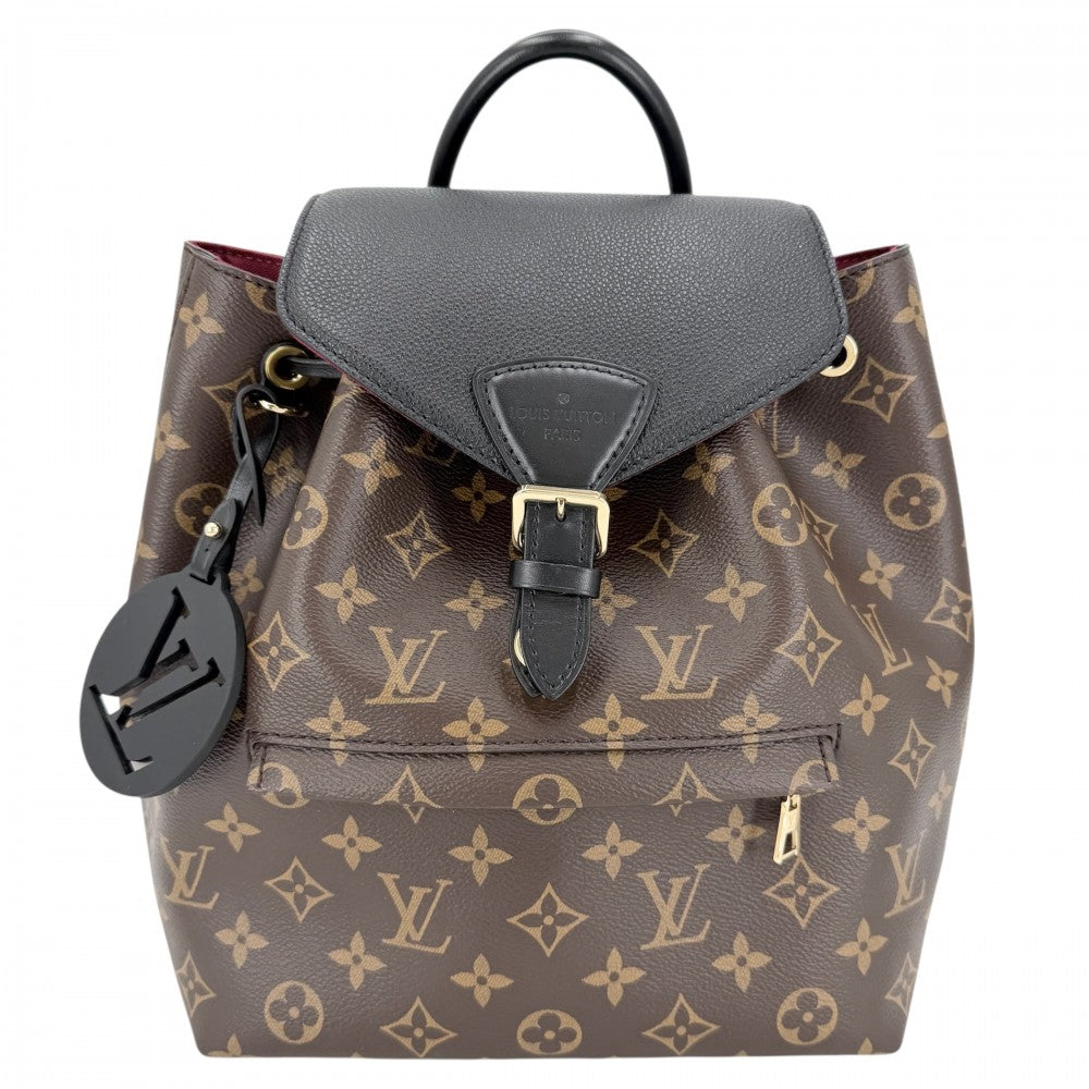 【開店SALE】 LOUIS VUITTON ルイヴィトン リュック モノグラム モンスリ NM PM バックパック かばん 鞄 M45515 ブラウン 茶 ブラック 黒 ゴールド金具 レディース【中古品】
