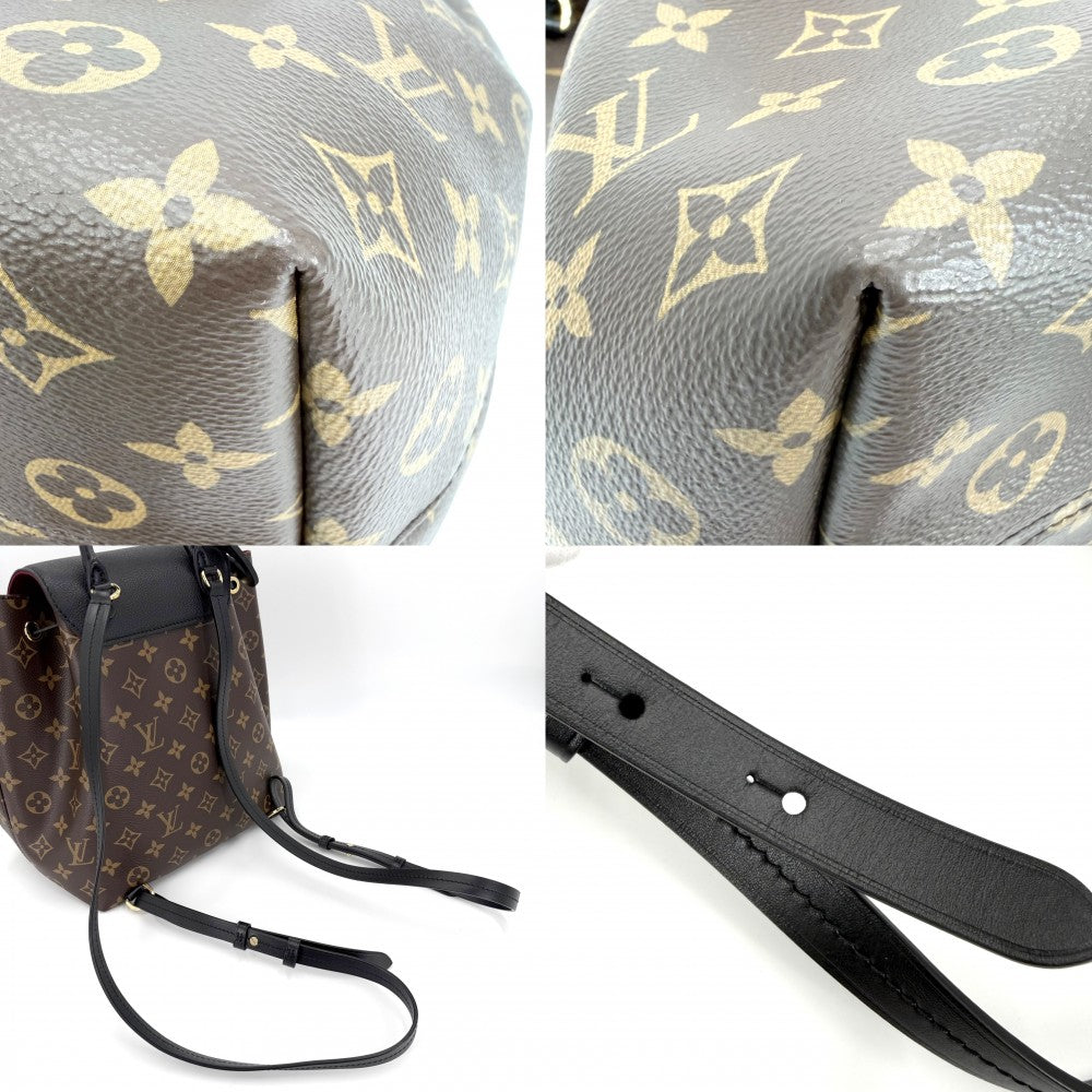 【開店SALE】 LOUIS VUITTON ルイヴィトン リュック モノグラム モンスリ NM PM バックパック かばん 鞄 M45515 ブラウン 茶 ブラック 黒 ゴールド金具 レディース【中古品】