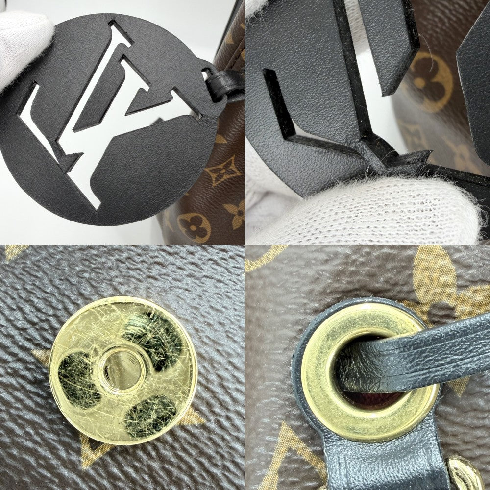 【開店SALE】 LOUIS VUITTON ルイヴィトン リュック モノグラム モンスリ NM PM バックパック かばん 鞄 M45515 ブラウン 茶 ブラック 黒 ゴールド金具 レディース【中古品】