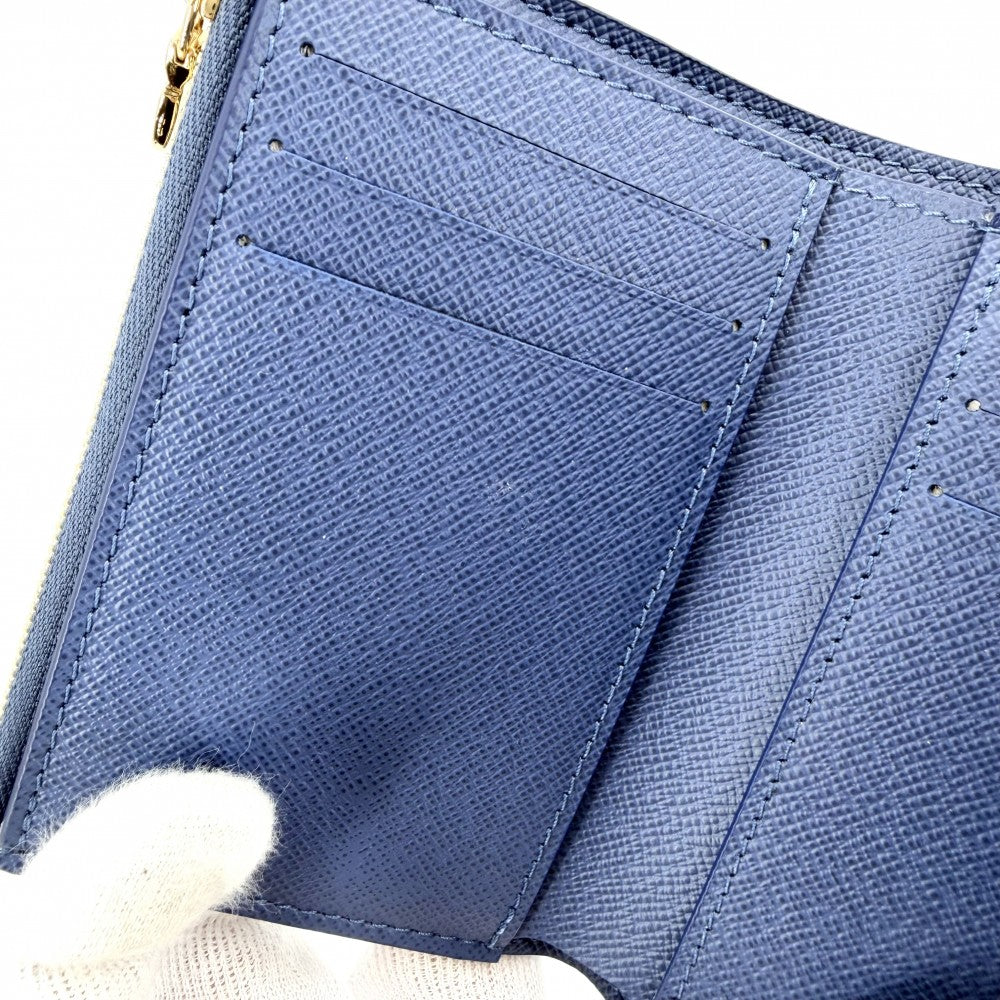 【開店SALE】 LOUIS VUITTON ルイヴィトン 二つ折り財布 モノグラムデニム ポルトフォイユ・ヴィクトリーヌ ミニウォレット ミニ財布 コンパクトウォレット M13212 ブルー 青 ゴールド金具 レディース【中古品】